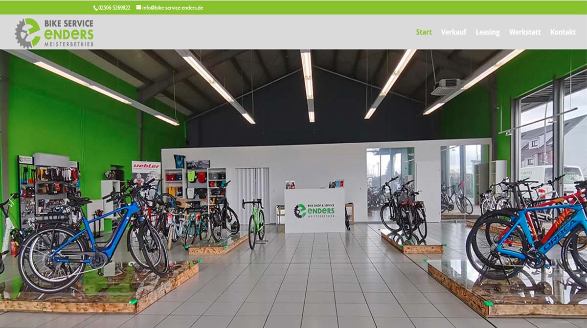 Bike- Service & Shop Enders in Wolbeck Webdesign Terminbuchung